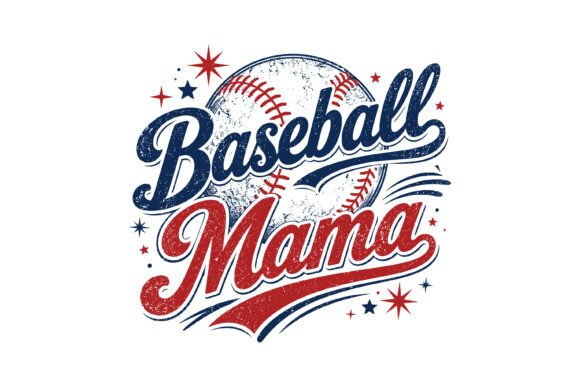 Baseball Mama Retro Sports Design: A Versatile Graphic for T-Shirt Creations