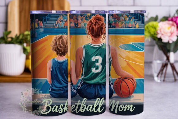 Basketball Mom Scene Tumbler Wrap: A Versatile Graphic Design Asset