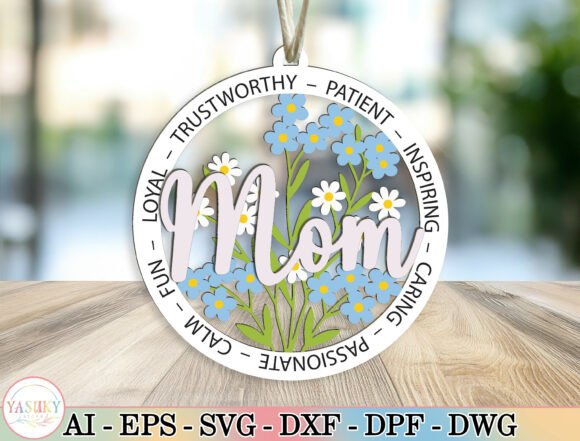 Floral Mom Ornament Laser Cutting for Mother’s Day Projects