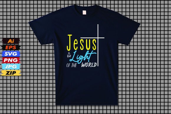 Jesus Is the Light of the World Graphic Design Asset for T-Shirt Designs