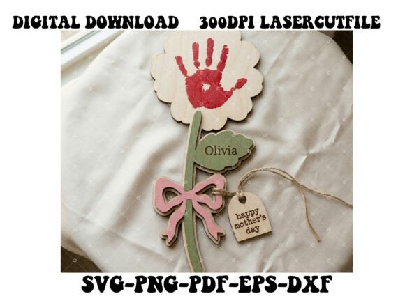 Laser-Cut Mother’s Day Flower Bouquet SVG for Local Business Branding