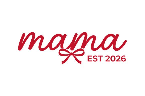 Mama Est Script Typography Design: A Versatile Graphic for T-Shirt and Merchandise Creators