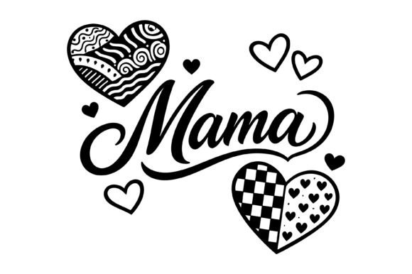 Mama Hearts Pattern Love Design: A Versatile Graphic for T-Shirt and Local Business Branding