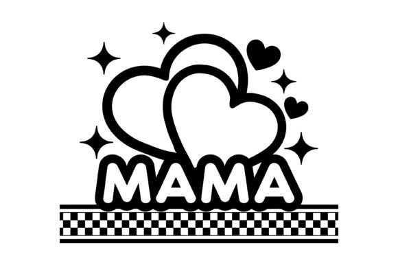 Mama Love Hearts Checker Style: A Versatile Graphic Design Asset for Content Creators