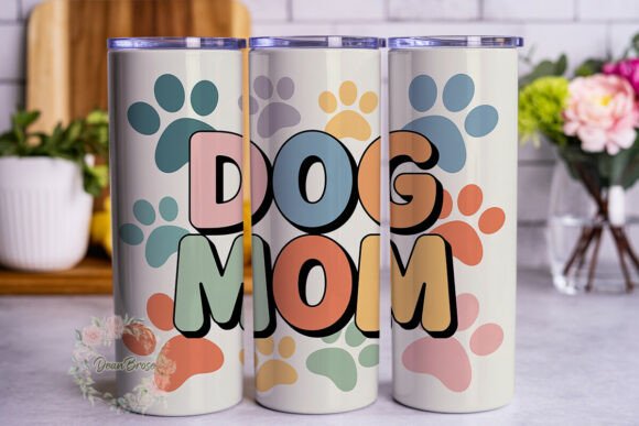 Pastel Dog Mom Flowers Paws Tumbler Wraps: A Brand Designer’s Perspective