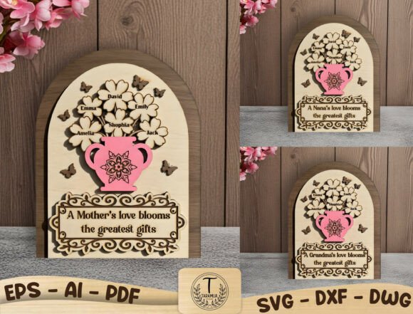 Personalized Mom Laser Cut File Bundle for Mother’s Day Projects