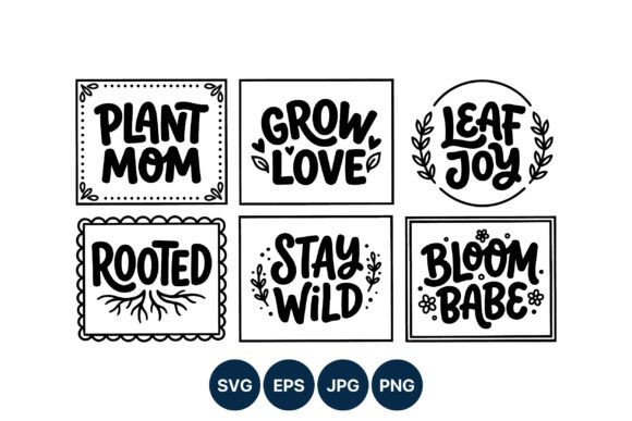 Plant Themed Phrase Lettering Art: A Versatile Graphic for Handmade Creations