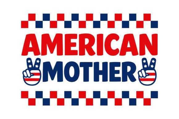Proud American Mother Design: A Patriotic Graphic for T-Shirt and Branding Projects