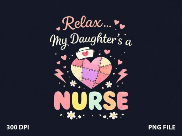Proud Nurse Mom Daughter T-Shirt Design: A Versatile Graphic for Branding & Merch