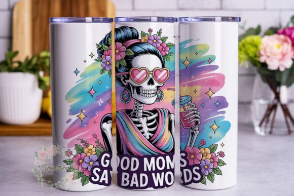 Skull Mom Floral Heart Tumbler Wrap Review