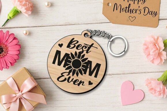 SVG Mother’s Day Keychain Flower for Laser Cutting Projects