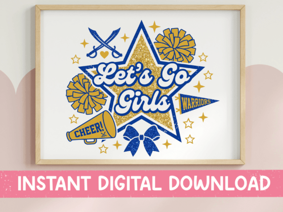 Warriors Let’s Go Girls Cheer SVG PNG for T-Shirt Designs and Marketing